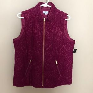 Crown & Ivey lace zipper vest